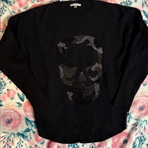 Milano Black Sweater with Rhinestone Design